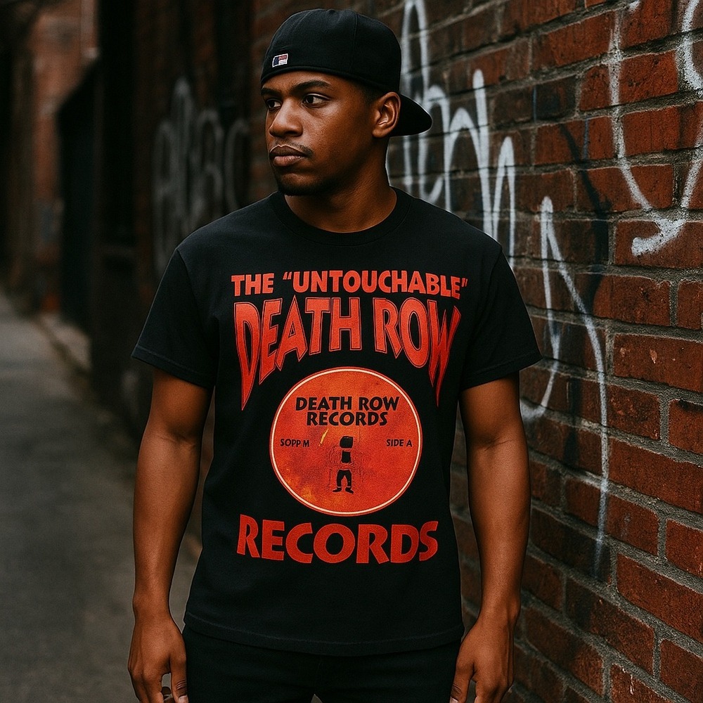 Death Row Records "Untouchable" Graphic T-Shirt Black Rap Hip Hop Tee Size S